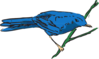 Blue Bird On A Stem Clip Art